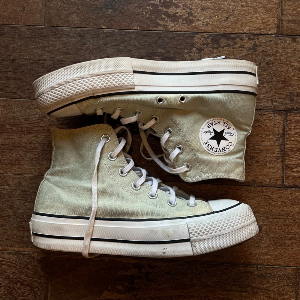 Sage Green Platform Converse